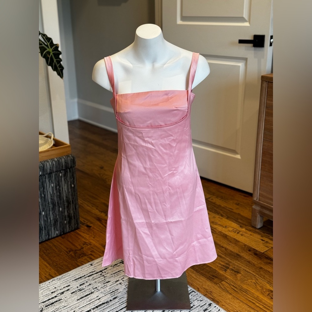 Baby Pink Satin Mini Dress Bootique